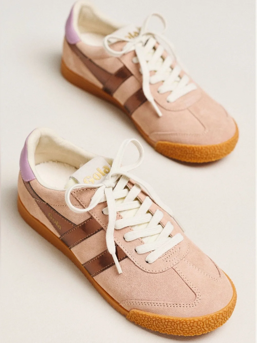 Gola Elan Glitz Sneakers - Cameo/Bronze/Candy suede - NIB